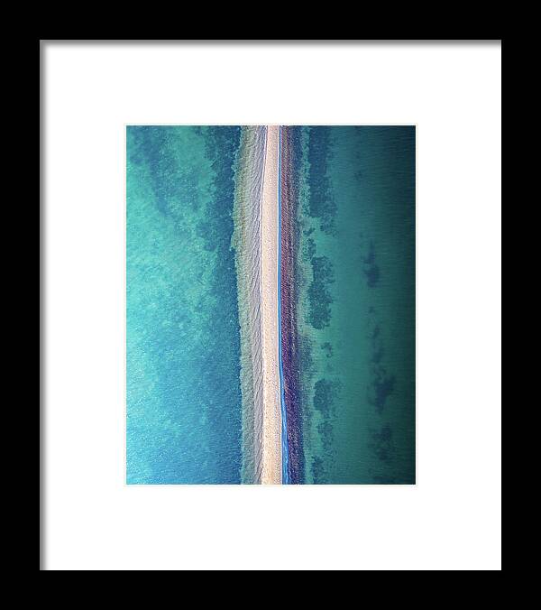 Drone Framed Print featuring the photograph Sand Spit Split by Clinton Ward