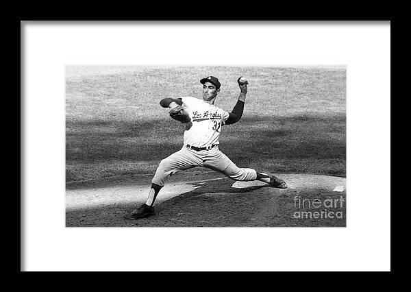 Sandy Framed Print featuring the photograph Sandy Koufax by Action