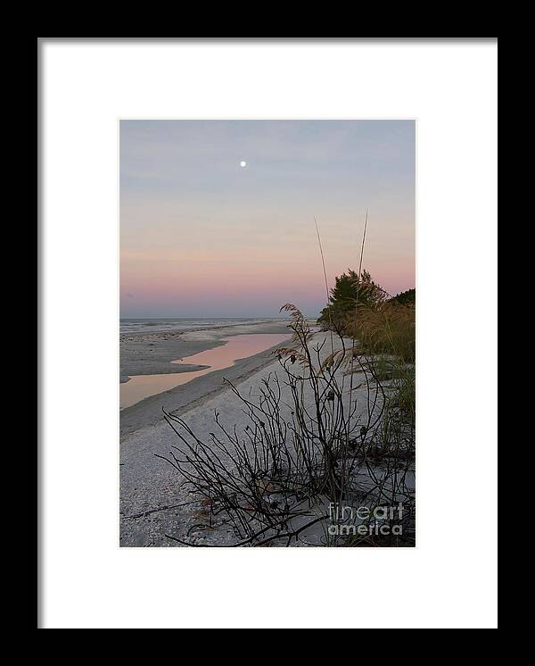Sea Framed Print featuring the photograph Sanibel Moonrise by Chris Scroggins