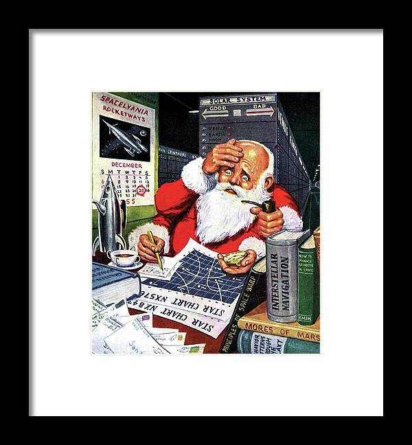 Santa Claus Framed Print featuring the digital art Santa Claus Lost in Space by Long Shot