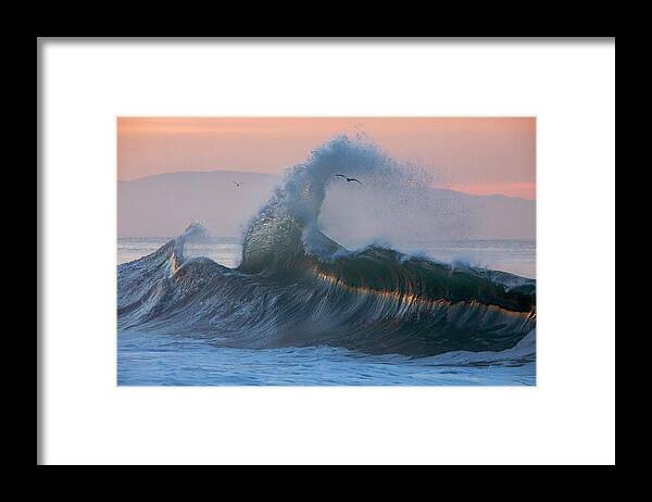 Ocean Wave Framed Print featuring the photograph Santa Cruz Wave #1 by Carla Brennan