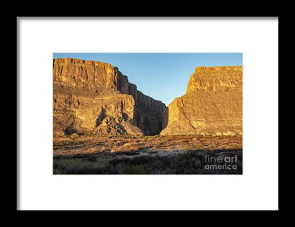 Santa Elena Canyon Framed Print featuring the photograph Santa Elena Canyon at Sunrise by Bob Phillips