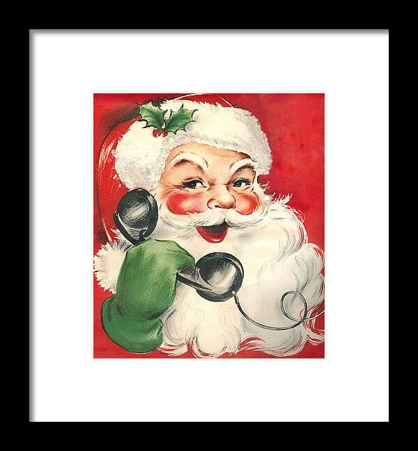 Santa Claus Framed Print featuring the digital art Santa is Calling You by Long Shot