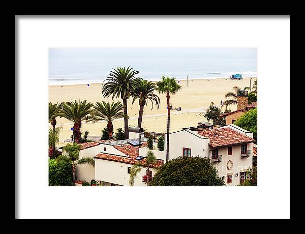 Santa Monica Beach House Framed Print featuring the photograph Santa Monica Beach House by John Rizzuto