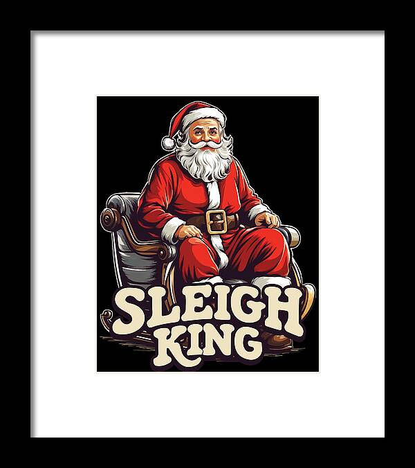 Christmas 2023 Framed Print featuring the digital art Santa Sleigh King Christmas by Flippin Sweet Gear