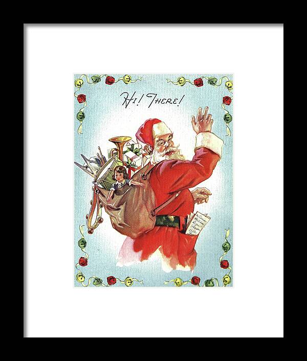 Santa Claus Framed Print featuring the digital art Santa with Bag Full of Toys by Long Shot