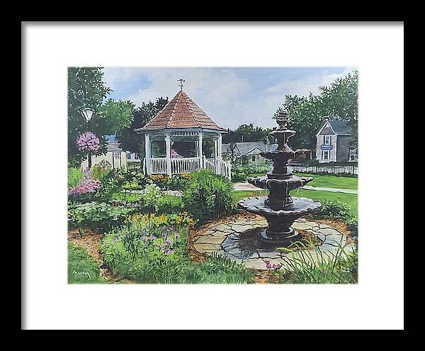 Grass Lake Michigan Framed Print featuring the painting Saturday In The Park by William Brody