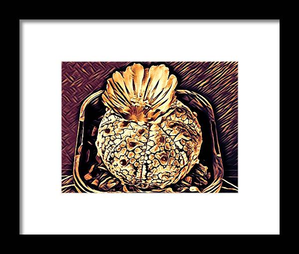 Cactus Framed Print featuring the digital art SB Cactus Flower 0004D16 by Selena Boron