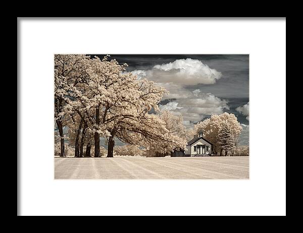 Cooksville Framed Print featuring the photograph School's Out Forever - One room schoolhouse in Cooksville Wisconsin by Peter Herman