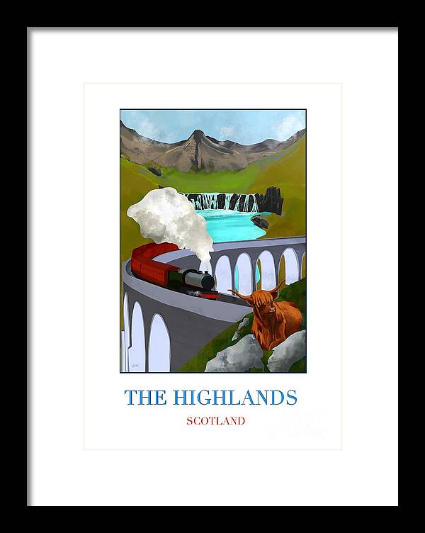Scotland Framed Print featuring the digital art Scotland by Lidija Ivanek - SiLa