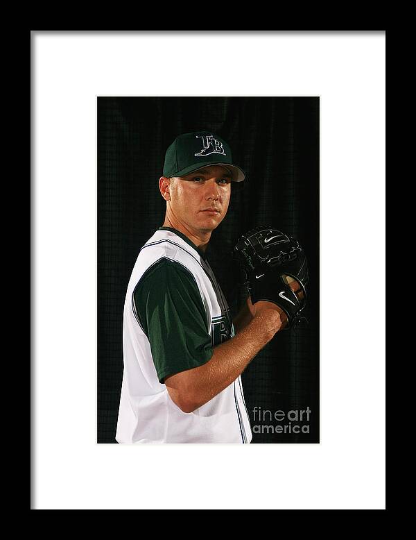 Media Day Framed Print featuring the photograph Scott Kazmir by Nick Laham