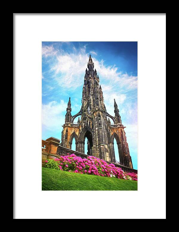 Edinburgh Framed Print featuring the photograph Scott Monument Edinburgh Scotland by Carol Japp