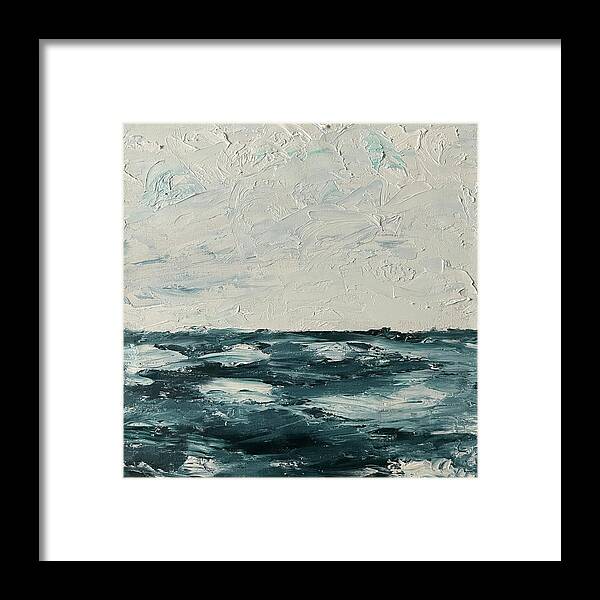 Oil Painting Framed Print featuring the painting Sea and Sky by Lisa White