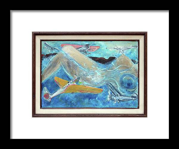 Airplane Framed Print featuring the painting Sea Breeze by Leslie Porter
