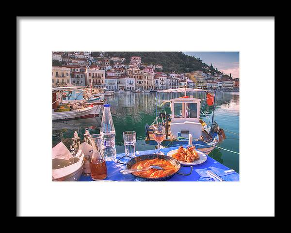 Sea Framed Print featuring the photograph Sea Food with a View by Dana Tentis