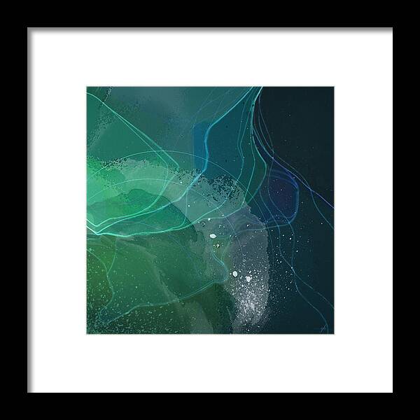 Abstract Framed Print featuring the digital art Sea Glass by Gina Harrison