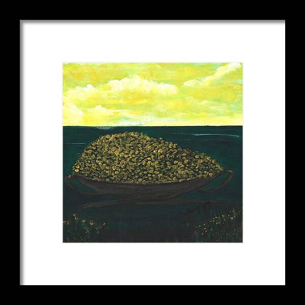 Seascape Framed Print featuring the painting Sea of Abundance by Esoteric Gardens KN
