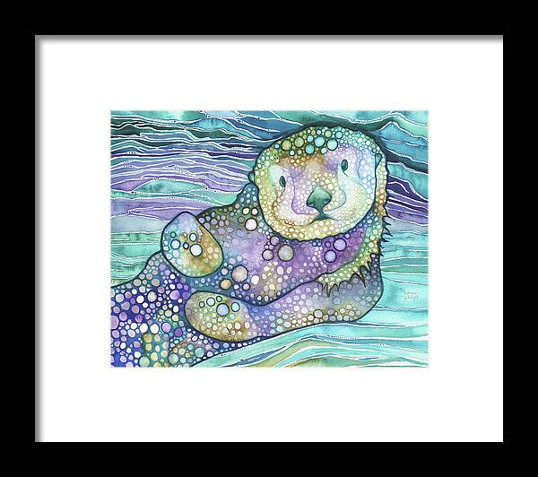Watercolor Framed Print featuring the painting Sea Otter by Tamara Phillips