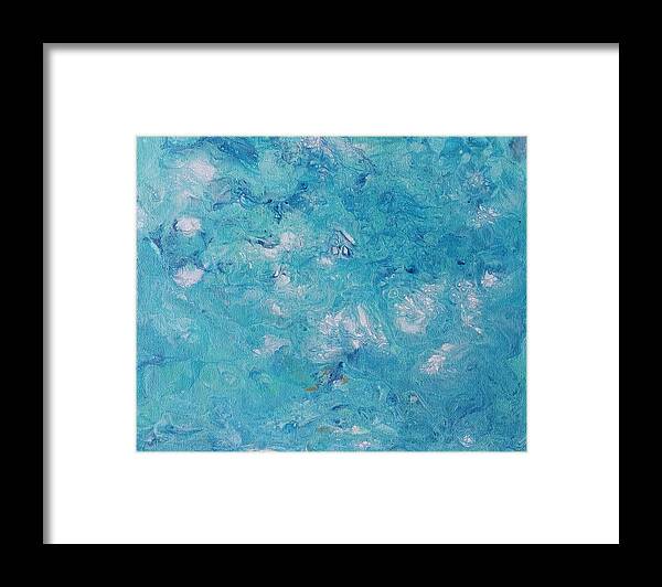 Acrylic Pour Framed Print featuring the painting Seachange by Susan Anderson