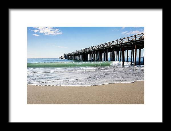 Wave Framed Print featuring the photograph Seacliff Beach Pier by Gary Geddes