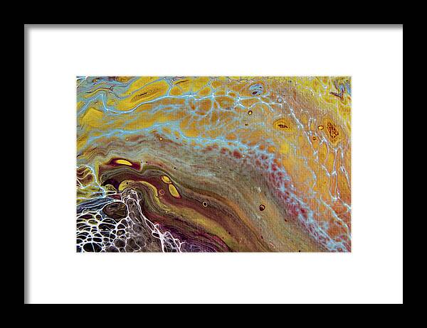 Abstract Framed Print featuring the painting Seafoam Abstract 1 by Jani Freimann