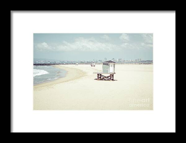 2015 Framed Print featuring the photograph Seal Beach California Lifeguard Stands Picture by Paul Velgos