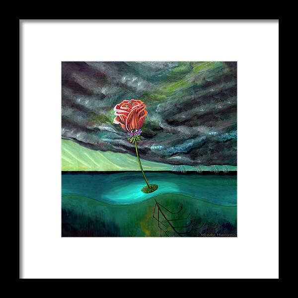 Optimistic Framed Print featuring the painting Searching by Mindy Huntress