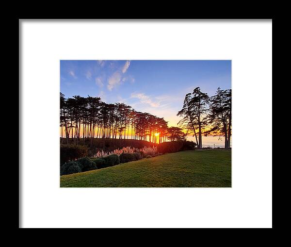Seascape Framed Print featuring the photograph Seascape Sunset by Christy Pooschke