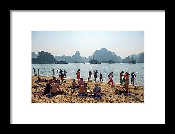 Northern Vietnam Framed Print featuring the photograph Seashore in Dao Di Top, Halong Bay, Northern Vietnam by Dubi Roman