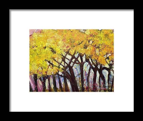 Fall Framed Print featuring the painting Seasonal Bliss by Sherry Harradence