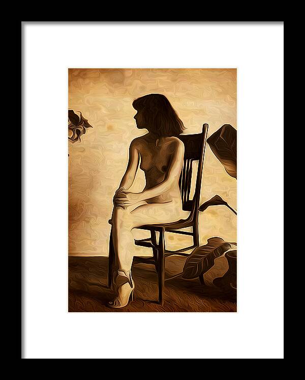 Nude Framed Print featuring the photograph Seated Nude by Jim Painter