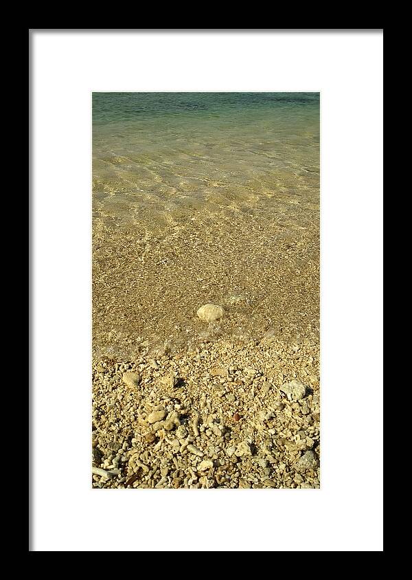 Landscape Of Nature Framed Print featuring the photograph Seawater on the seashore by Muhammad Yazid Ilyas