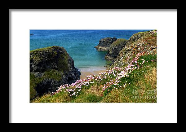 Atlantic Framed Print featuring the photograph Secluded Cornish Beach by Christopher Gill