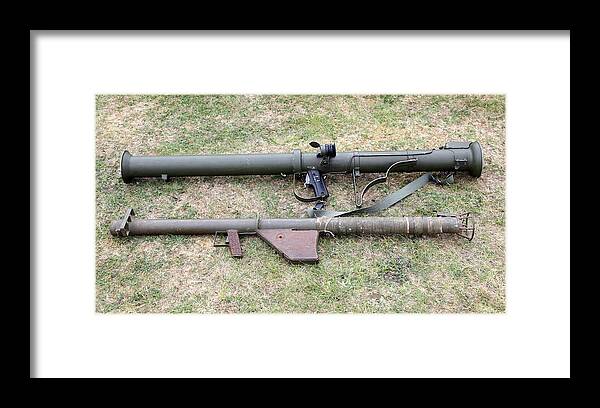 Rocket Launcher Framed Print featuring the photograph Second World War Era Anti-tank Bazooka Guns by Kbwills