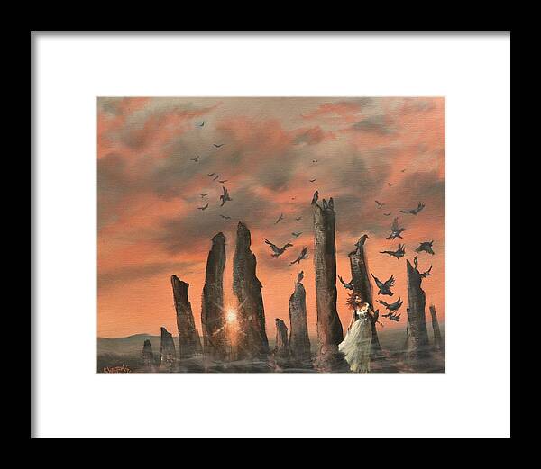 Callanish Stones Framed Print featuring the painting Secret of the Stones by Tom Shropshire