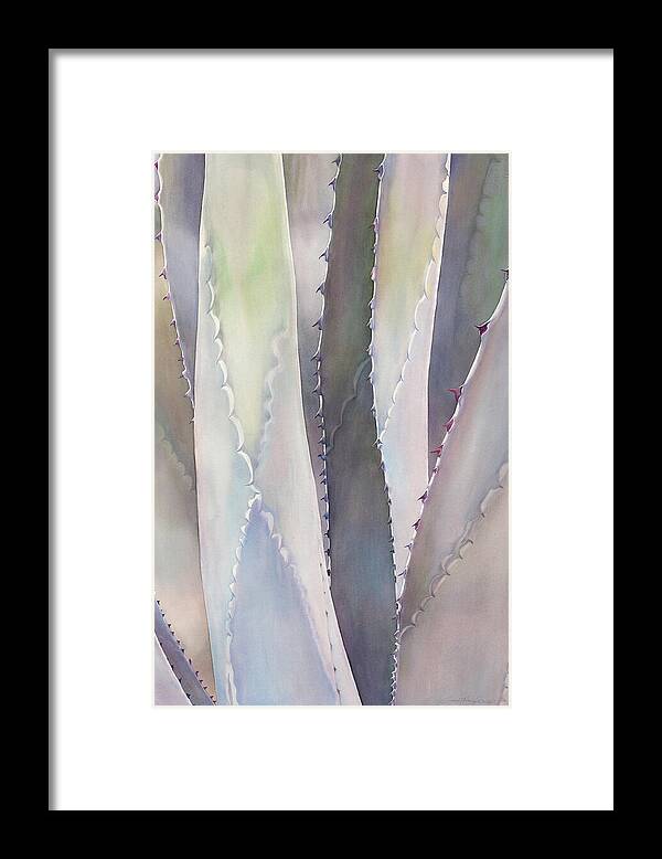 Original Framed Watercolor Framed Print featuring the painting Sedona Agave #2 by Sandy Haight