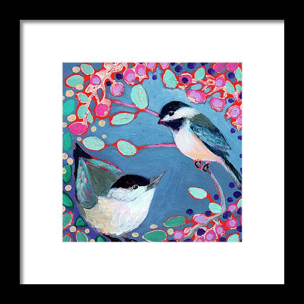 Bird Framed Print featuring the painting Seeing Double by Jennifer Lommers