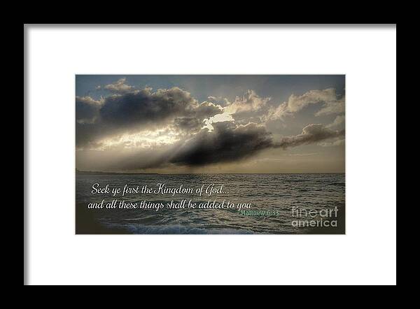Bible Framed Print featuring the photograph Seek Ye First by Kimberly Furey