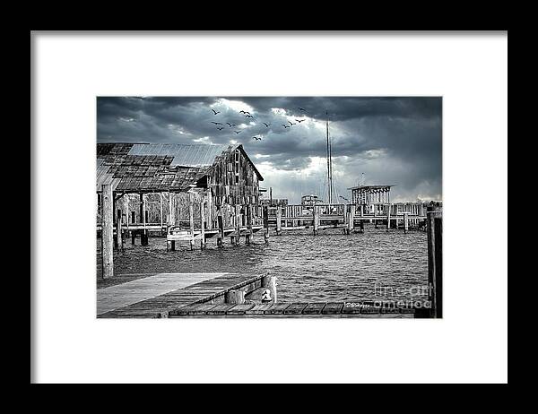 Maritime Framed Print featuring the photograph Seen Better Days Black-White by DB Hayes