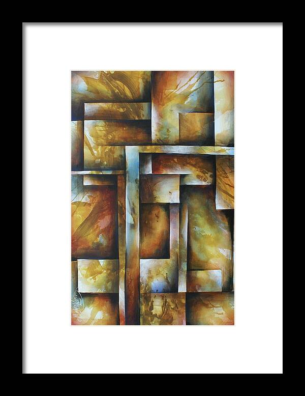 Cubism Framed Print featuring the painting Stop by Michael Lang
