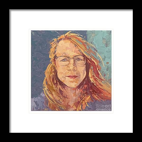 Selfie Framed Print featuring the painting Selfie, 2020 by PJ Kirk