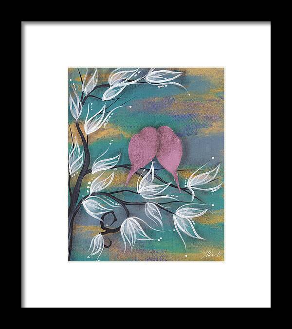 Love Birds Framed Print featuring the painting Sempre insieme by Abril Andrade