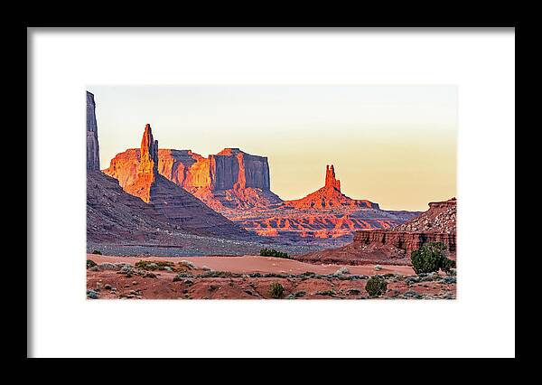 Arizona Framed Print featuring the photograph September 2022 Monument Valley Sunset by Alain Zarinelli