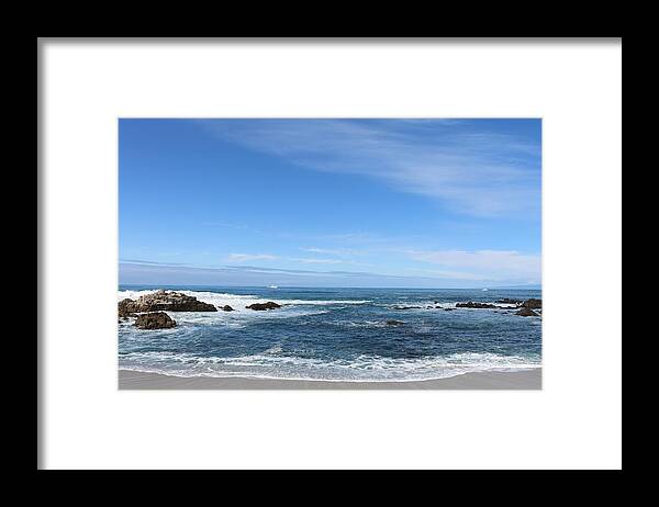 Pacific Grove Framed Print featuring the photograph Serene Sea View by Christy Pooschke