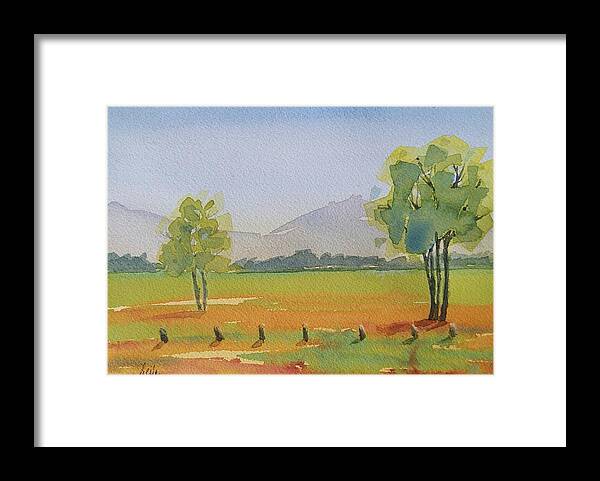 Landscape Framed Print featuring the painting Serenity by Sheila Romard