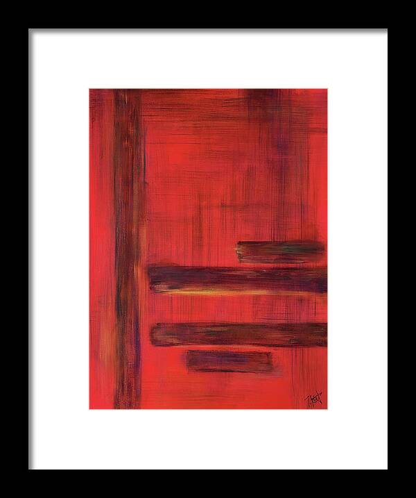 Abstract Framed Print featuring the painting Serenity by Tes Scholtz