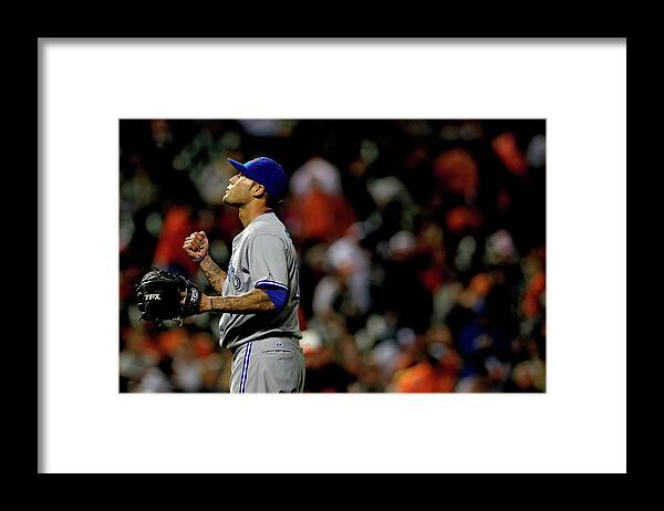 American League Baseball Framed Print featuring the photograph Sergio Santos by Patrick Smith