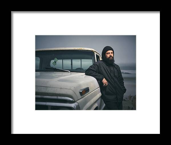 Toughness Framed Print featuring the photograph Serious Man and 50 Year Old Truck by RichLegg