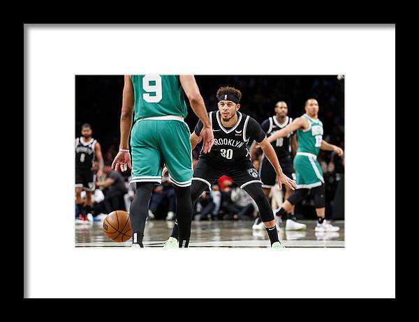 Nba Pro Basketball Framed Print featuring the photograph Seth Curry and Derrick White by David L. Nemec