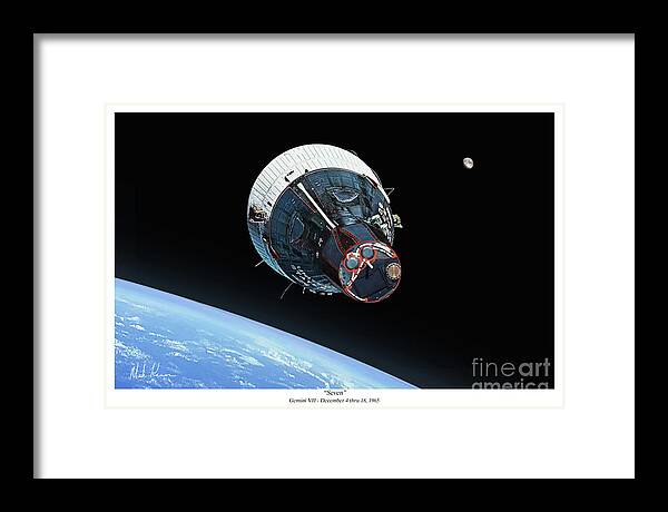 Space Art Framed Print featuring the digital art Seven by Mark Karvon